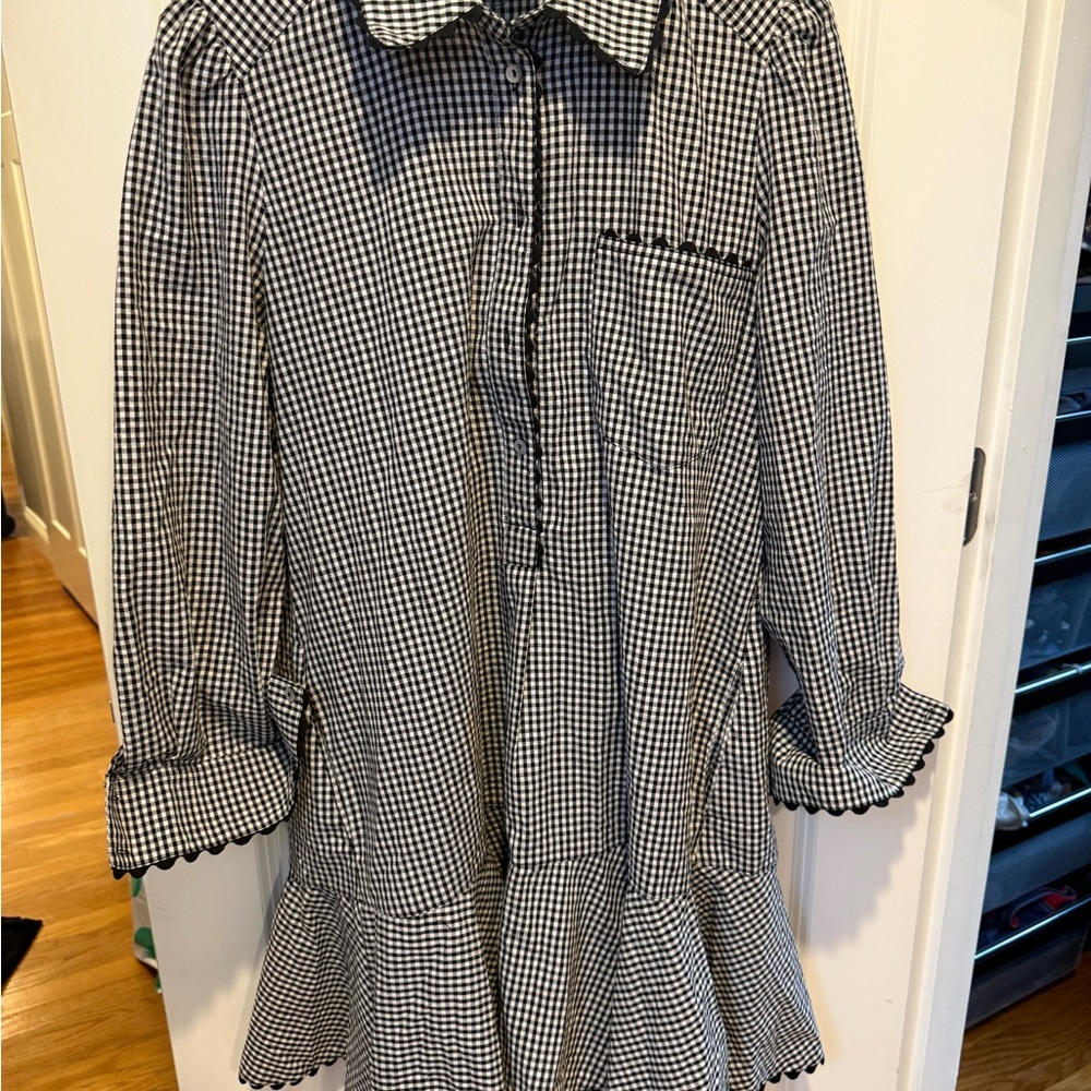 Tuckernuck Black and White Gingham Midi Dress